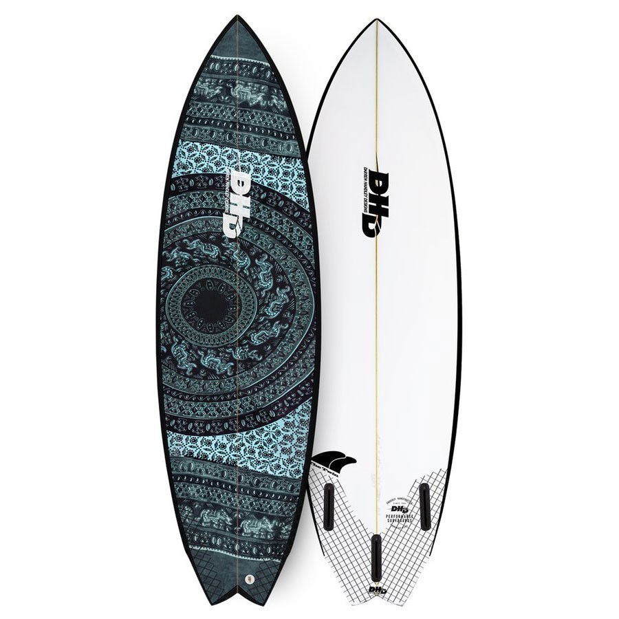 DHD Summer Series Twin Fin 5'8 Futures Fins aztec black
