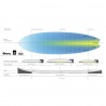 Torq Mod Fish 6'10 Pinline colour white sea green Shape