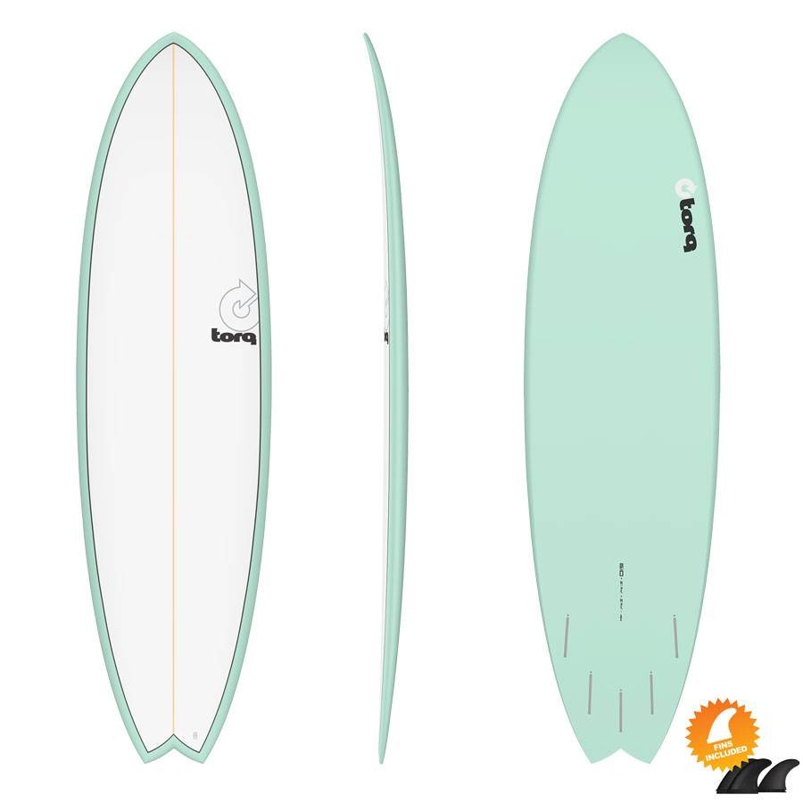 Torq Mod Fish 6'10 Pinline colour white sea green
