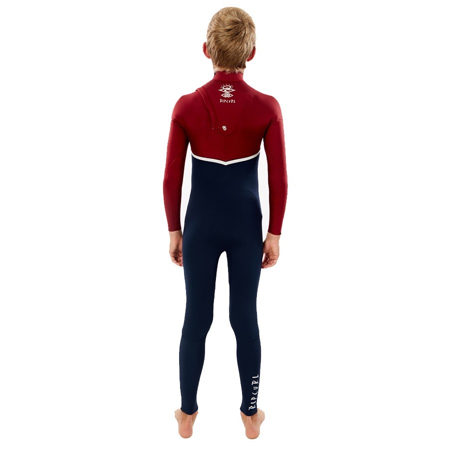 Combinaison Junior Rip Curl Flashbomb 4/3 Zip Free Navy/Red