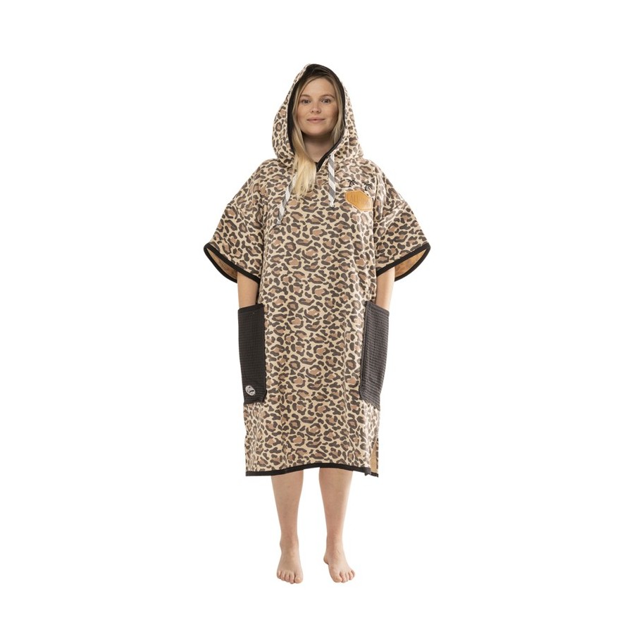 Poncho All In T Beach Crew Femme - Leopard / Black Waffle