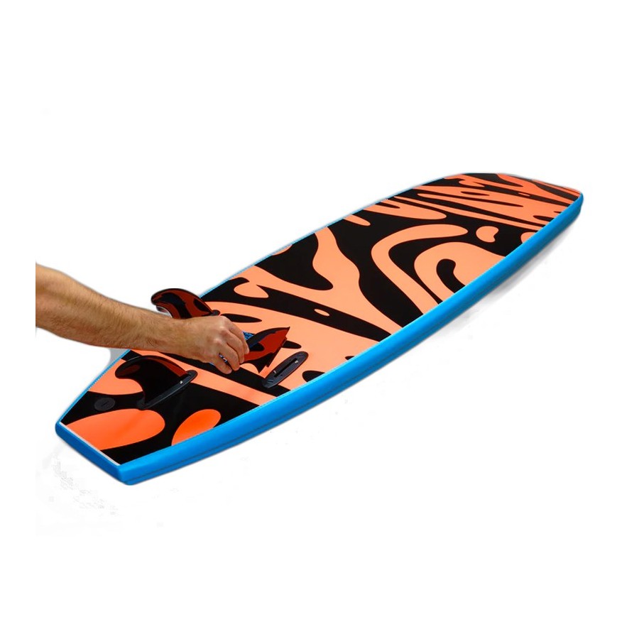 Planche en Mousse Vision Shoot Out 7'0 - Cyan / Warm Red Ripple