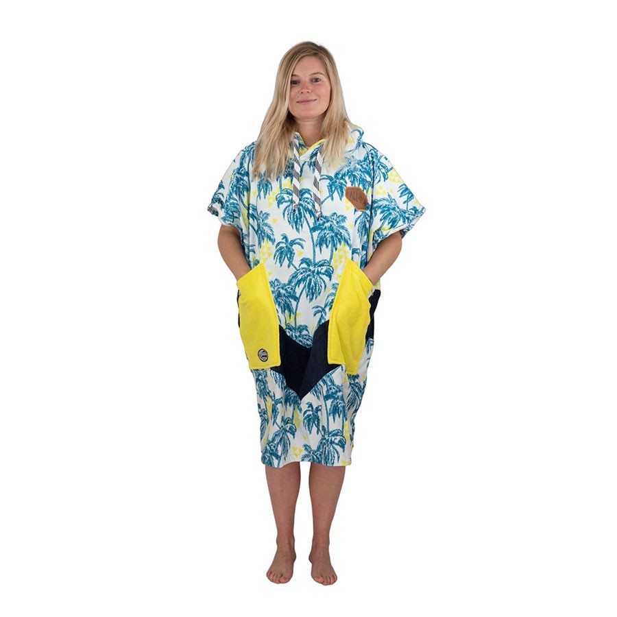 Poncho All In V Beach Crew - Palm Tree Fluo