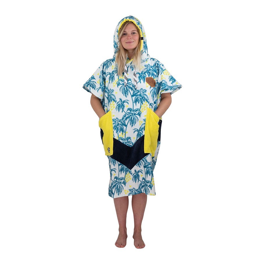 Poncho All In V Beach Crew - Palm Tree Fluo