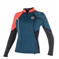 Mystic Diva Long Sleeves Vest Front Zip Women Teal